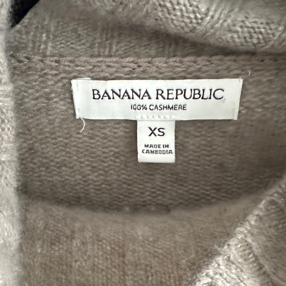 100% Cashmere Banana Republic Brown Striped Sweater - Picture 2 of 3